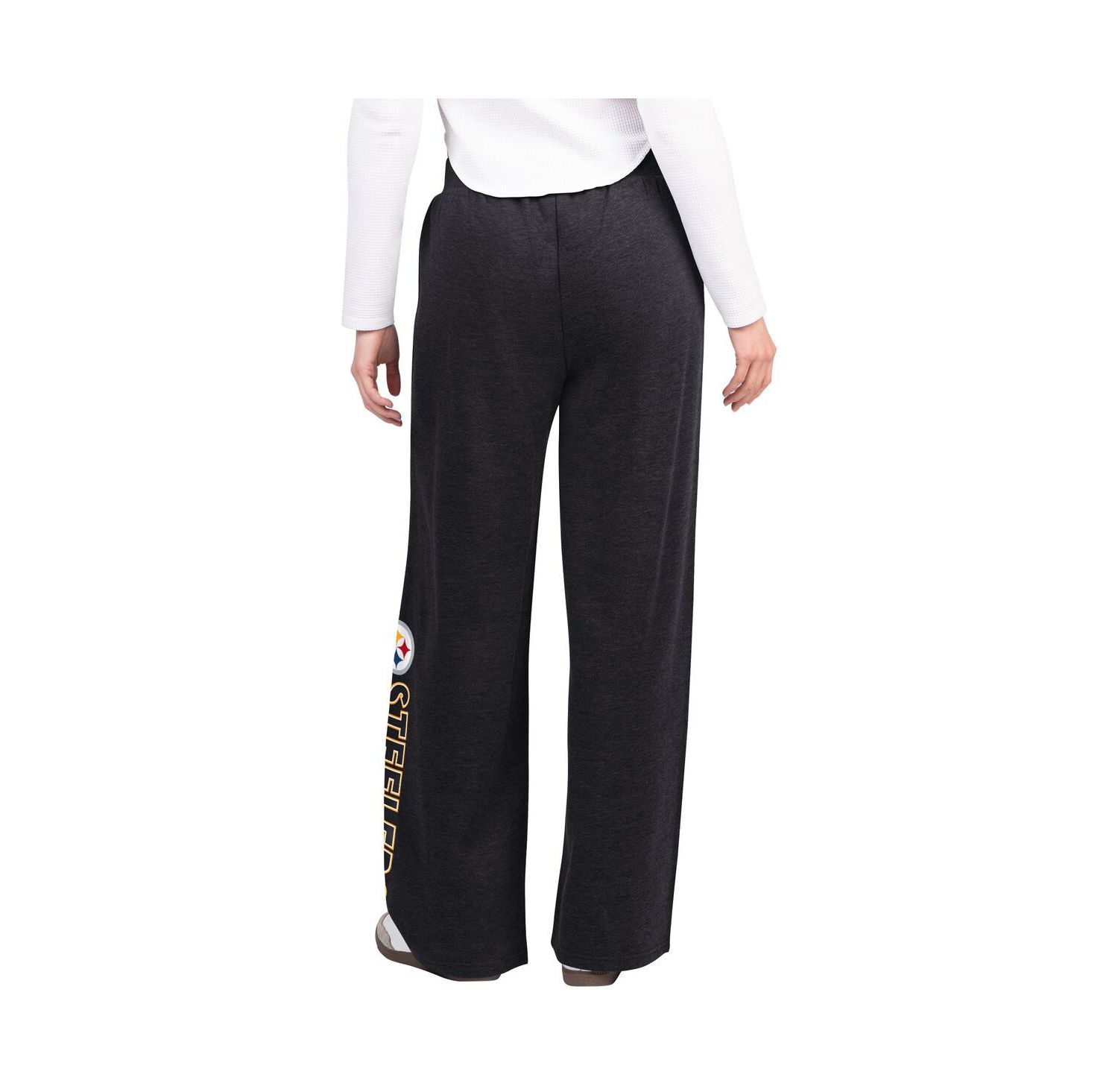 Women's Black Pittsburgh Steelers Field Wide Leg Sweatpants