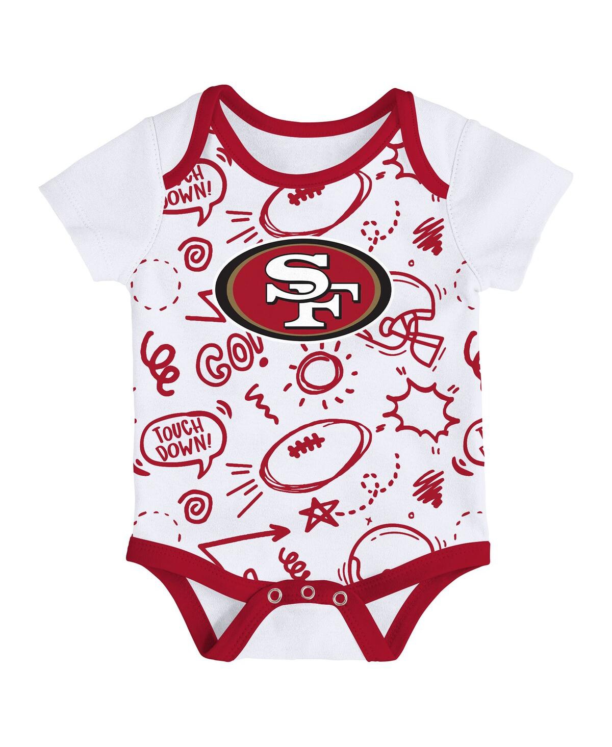 Outerstuff Baby Boys And Girls 3-piece San Francisco 49ers All Day Play Bodysuit Set In Multi