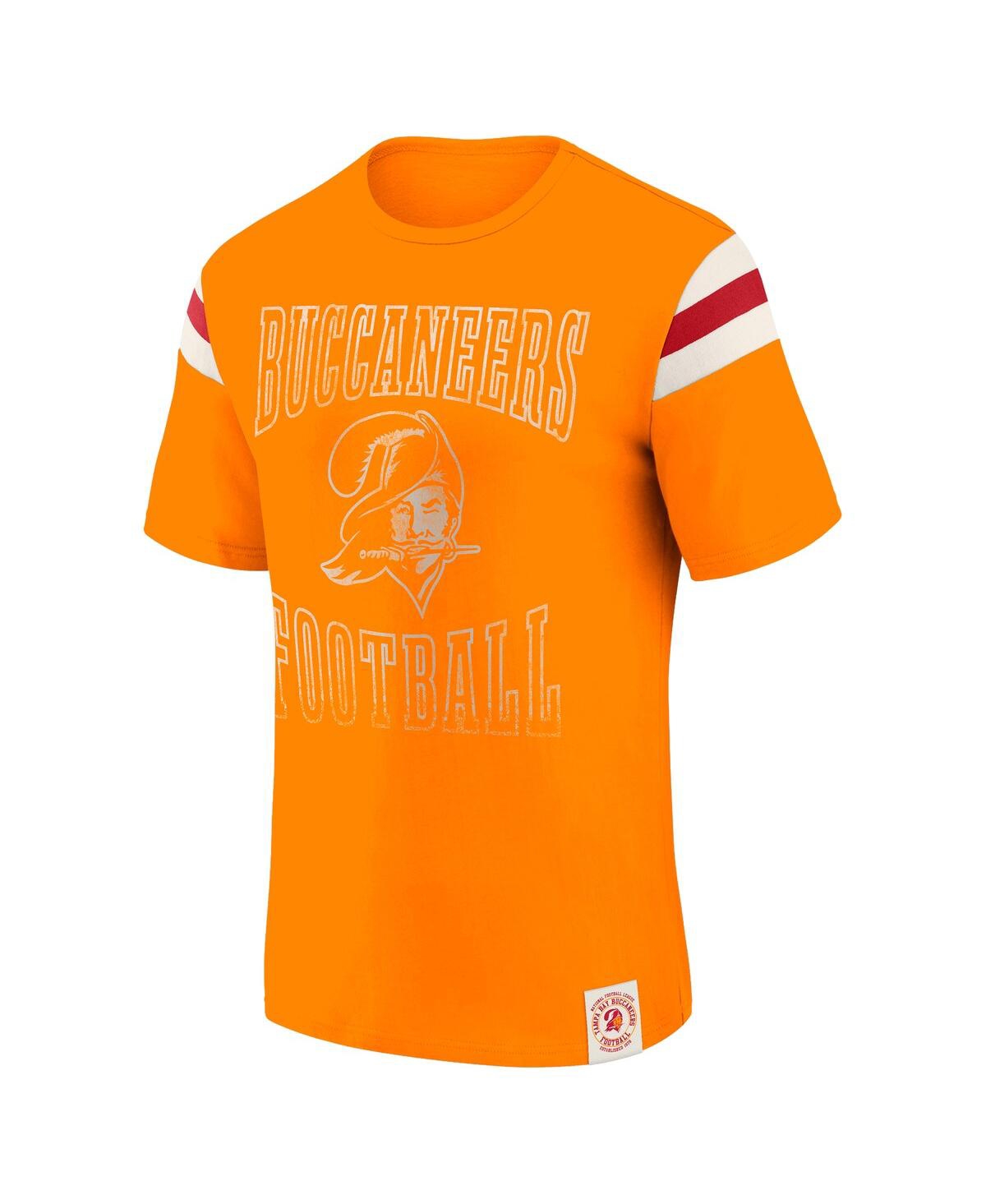 Darius Rucker Collection by Fanatics Men's Orange Tampa Bay Buccaneers Distressed Throwback Shoulder Stripe T-Shirt