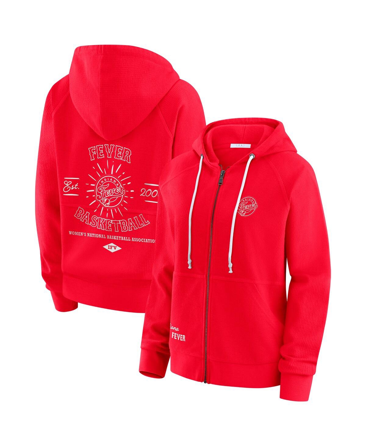Wear by Erin Andrews Women's Red Indiana Fever Vintage Full-Zip Hoodie