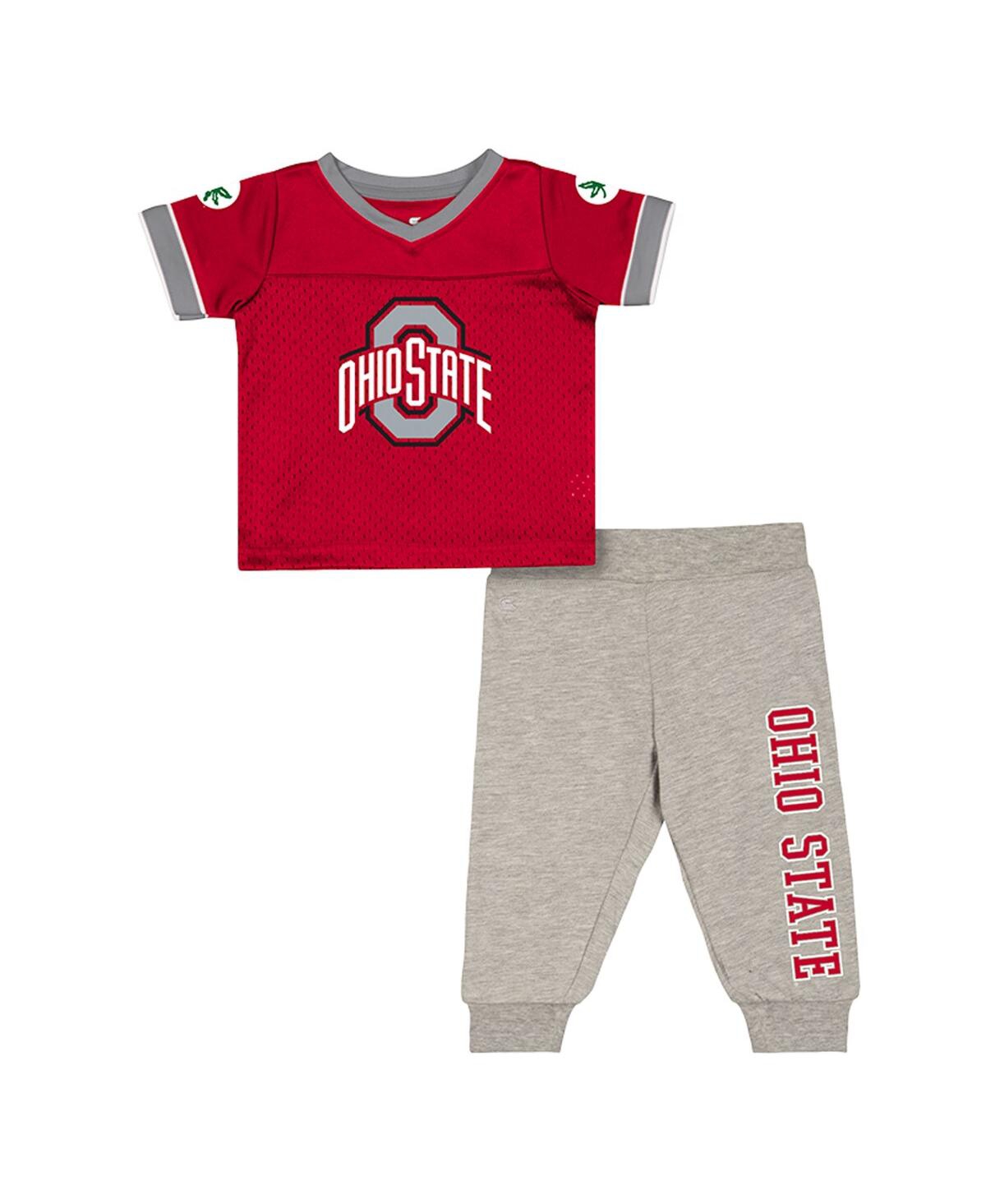 Colosseum Baby Boys And Girls 2-piece Newborn Ohio State Buckeyes Nothing But The Hits Football Set In Red