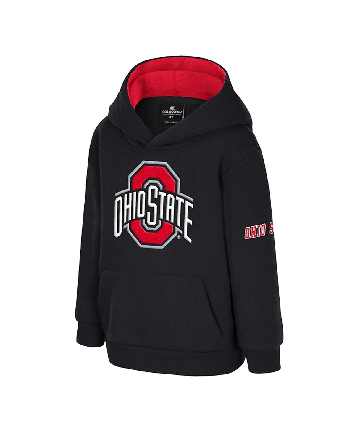 Colosseum Toddler Black Ohio State Buckeyes Big Logo Volume Fleece Pullover Hoodie In Black