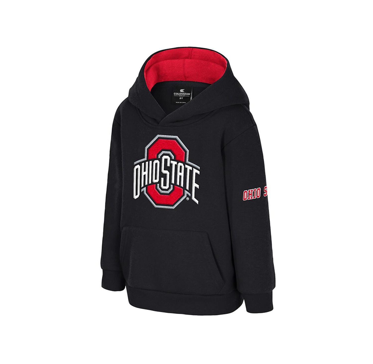 Toddler Black Ohio State Buckeyes Big Logo Volume Fleece Pullover Hoodie