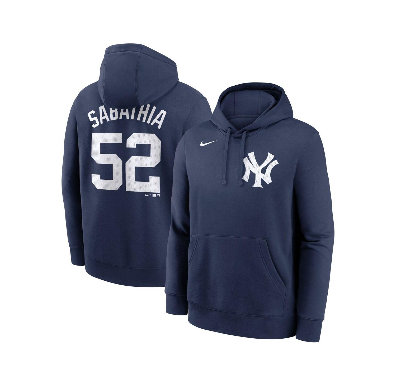 Men's CC Sabathia Navy New York Yankees Retired Player Name & Number Club Pullover Hoodie