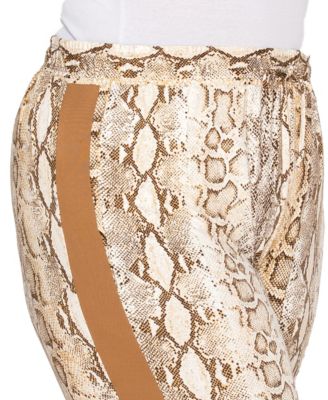 COIN804 Plus Size Python Side Contrast Jogger Pants