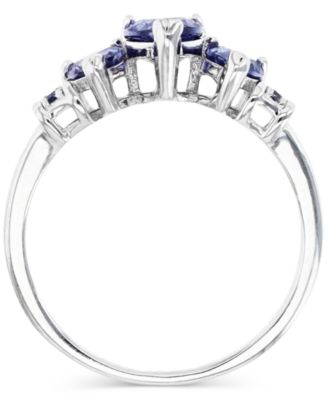 Macy’s Tanzanite Heart Shape Anniversary Band Ring (1.596 ct. t.w.) in Sterling Silver