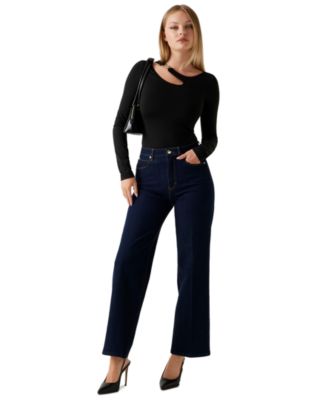 GUESS - Women's Eleanor Long-Sleeve Buckle Top