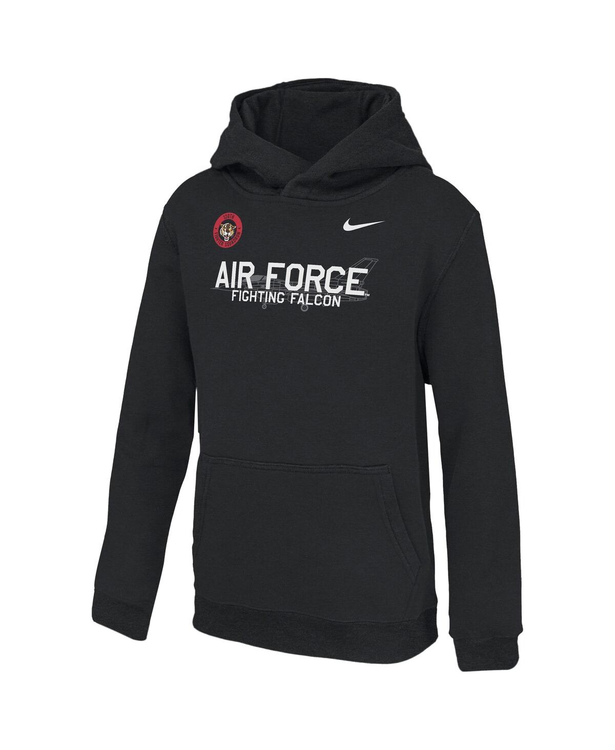 Nike Big Boys And Girls Black Air Force Falcons Apls Fighting Falcon Collection Club Fleece Hoodie In Black
