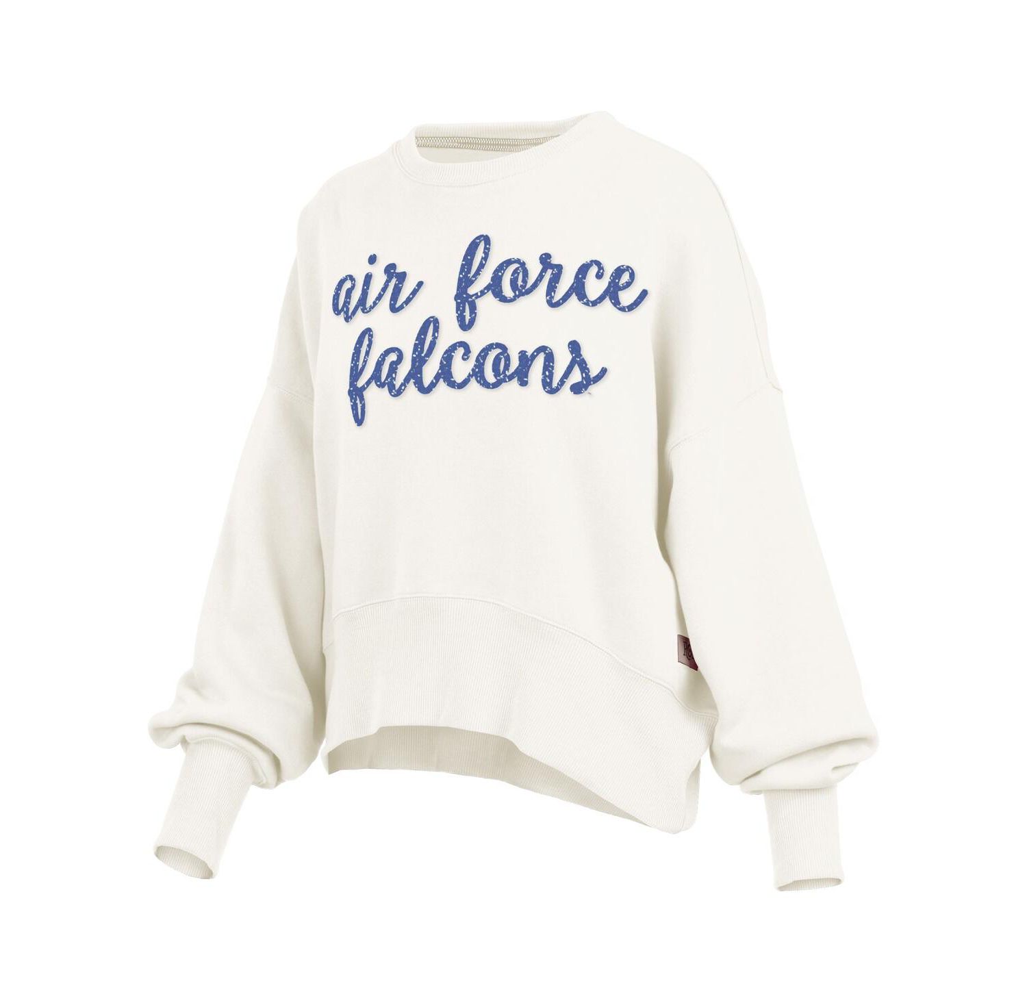 Women's Cream Air Force Falcons Oversized Chelsea Waist Length Pullover Sweatshirt
