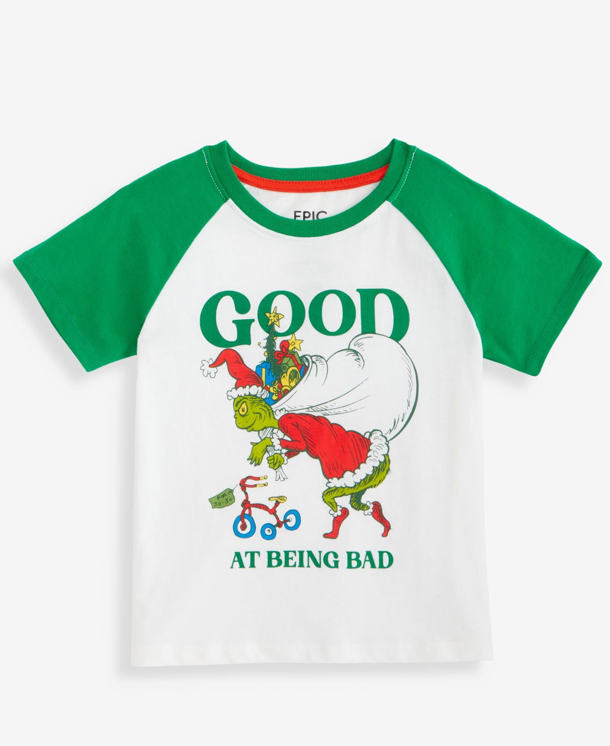 Epic Threads Boys Toddler 2t-4t Grinch Raglan Sleeve T-shirt, Macy's Exclusive In Multi