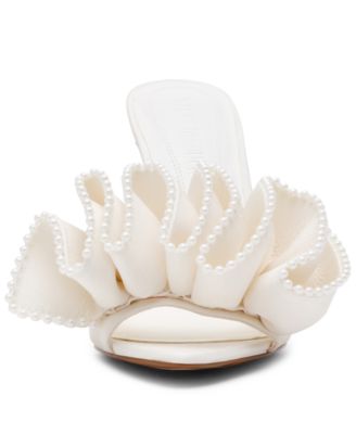Women's Affinity-Pearl Ruffle High Heel Dress Mules
