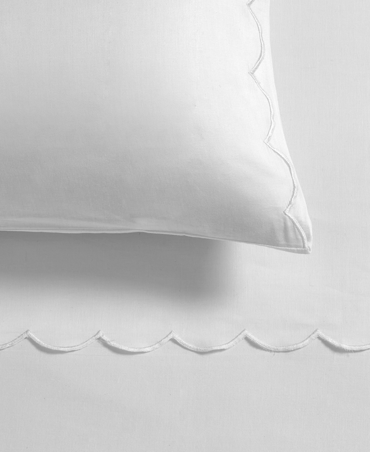Peri Home Scallop 300-thread Count Cotton 4-pc. Sheet Set, King In White