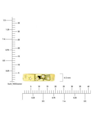 Macy’s Cubic Zirconia Star Band Ring (0.174 ct. t.w.) in 14K Yellow Gold Over Sterling Silver