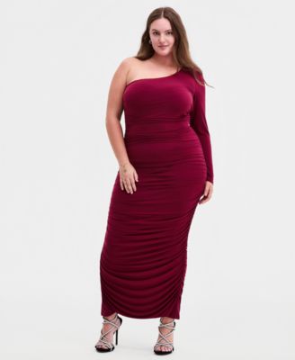 SENI & CADE - Trendy Plus Size One-Shoulder Ruched Dress