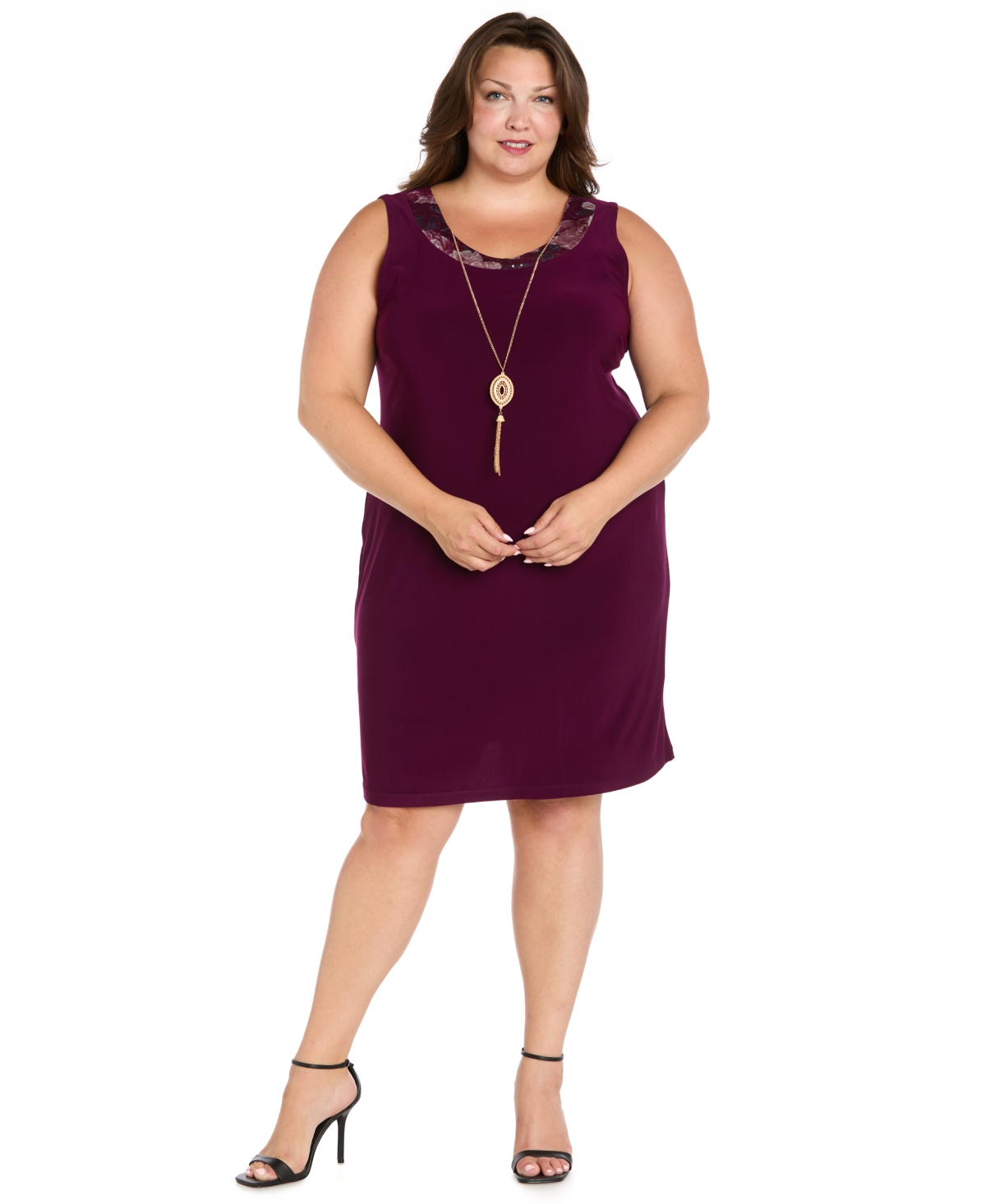 R & M Richards Plus Size 2-piece Floral Jacket And Scoop Neck Dress In Animal Print
