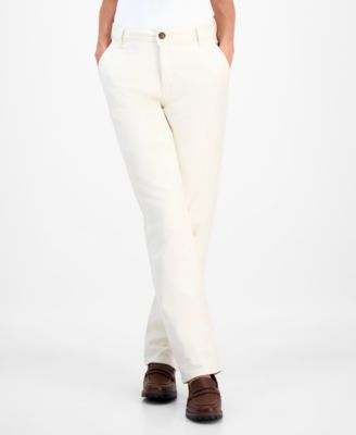 Petite Straight-Leg Twill-Pants, Macy's Exclusive 