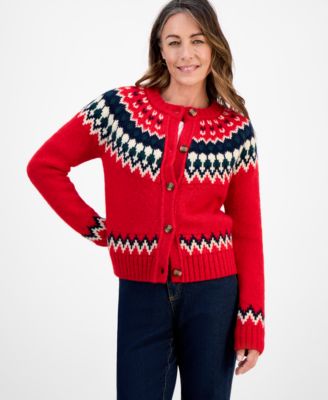 Petite Fair Isle Cardigan, Macy's Exclusive