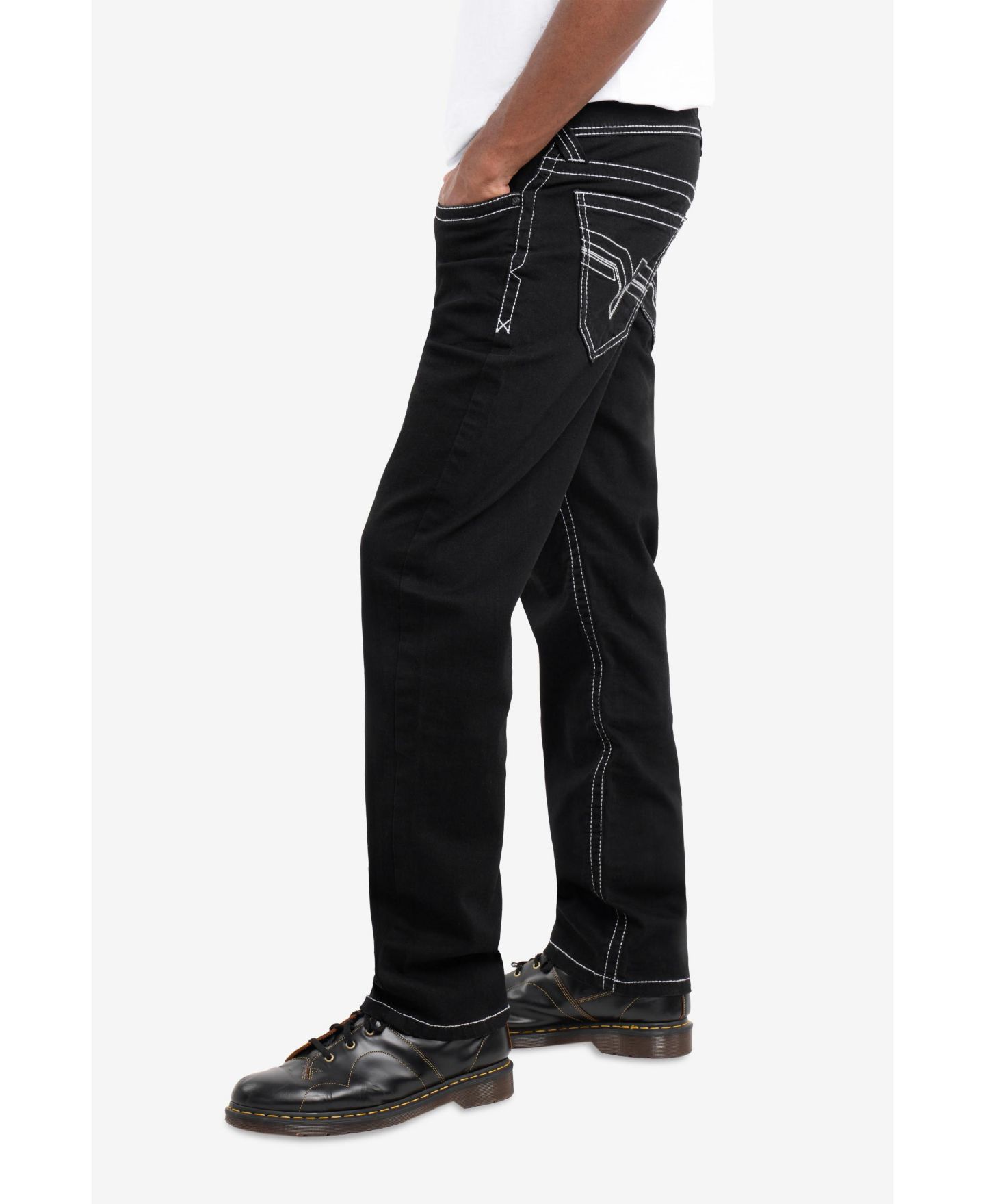 Мужские джинсы CULTURA Saddle Stitch Straight Fit, цвет: Чёрный — фото 3