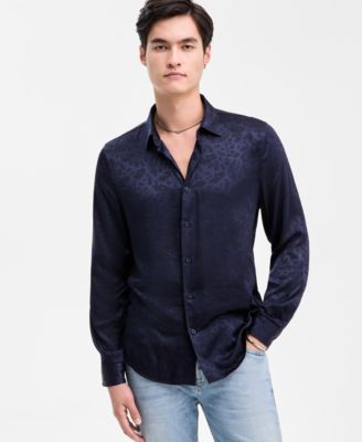 GUESS - Men's Roma Paisley Jacquard Long-Sleeve Shirt