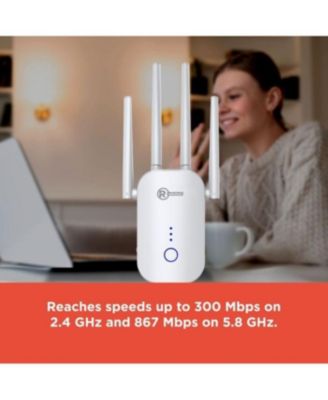1200 Mbps WiFi Repeater, Dual Band 2.4/5GHz Wireless Range Extender, Strong Signal Booster, Stable Connection, Easy Setup For Home & Office