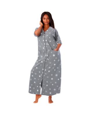 Petite Plus Long French Terry Zip-Front Robe