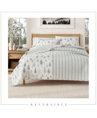 Rustic Woodland Reversible Microfiber Quilt Set with Shams