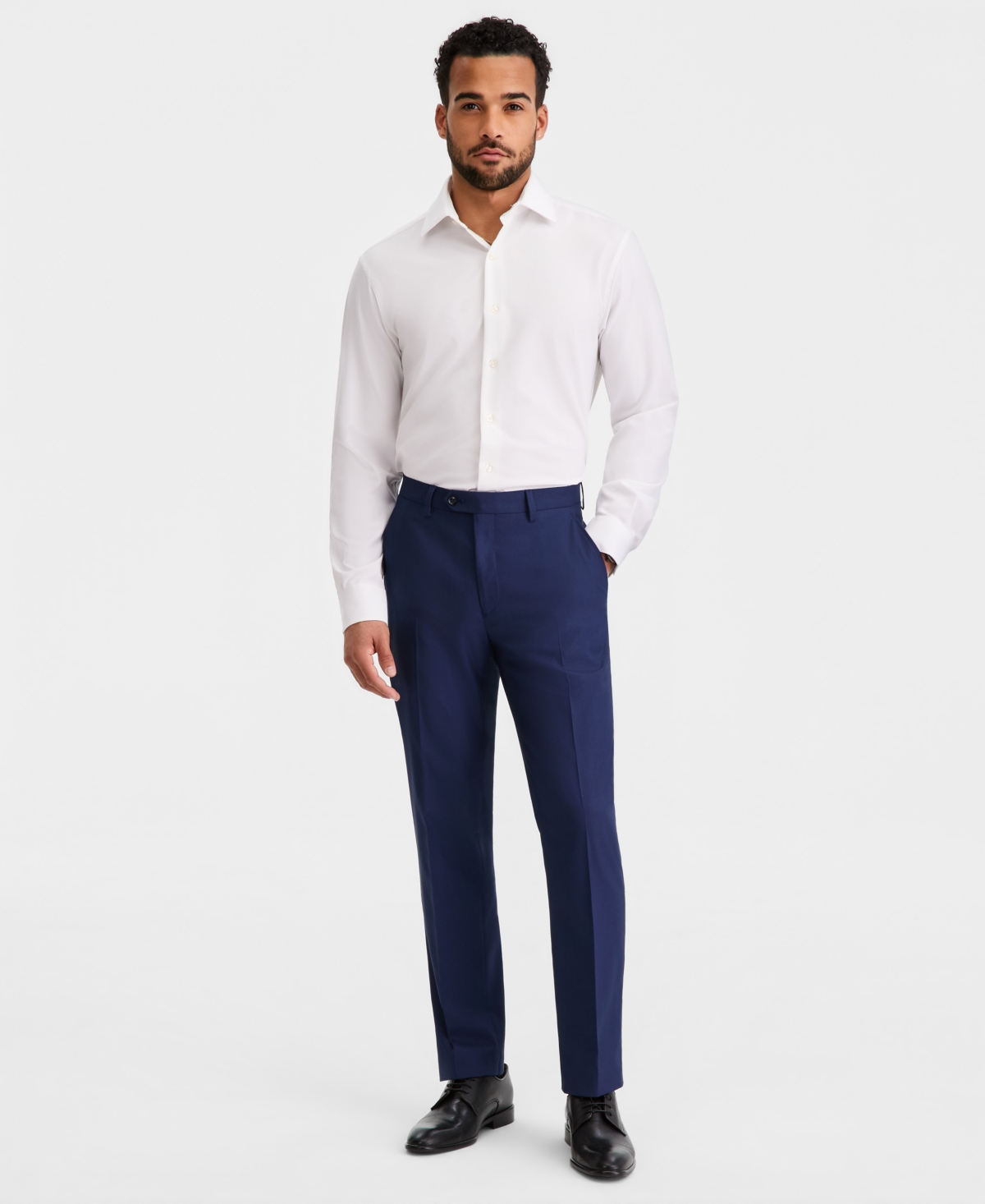 Alfani Men's Slim-Fit Stretch Solid Suit Pants, Created for Macy's - Blue