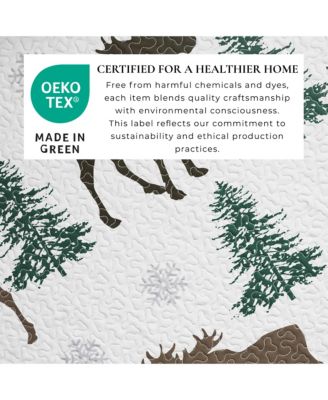 Moose & Evergreens Lightweight Reversible Microfiber Quilt Set with Shams