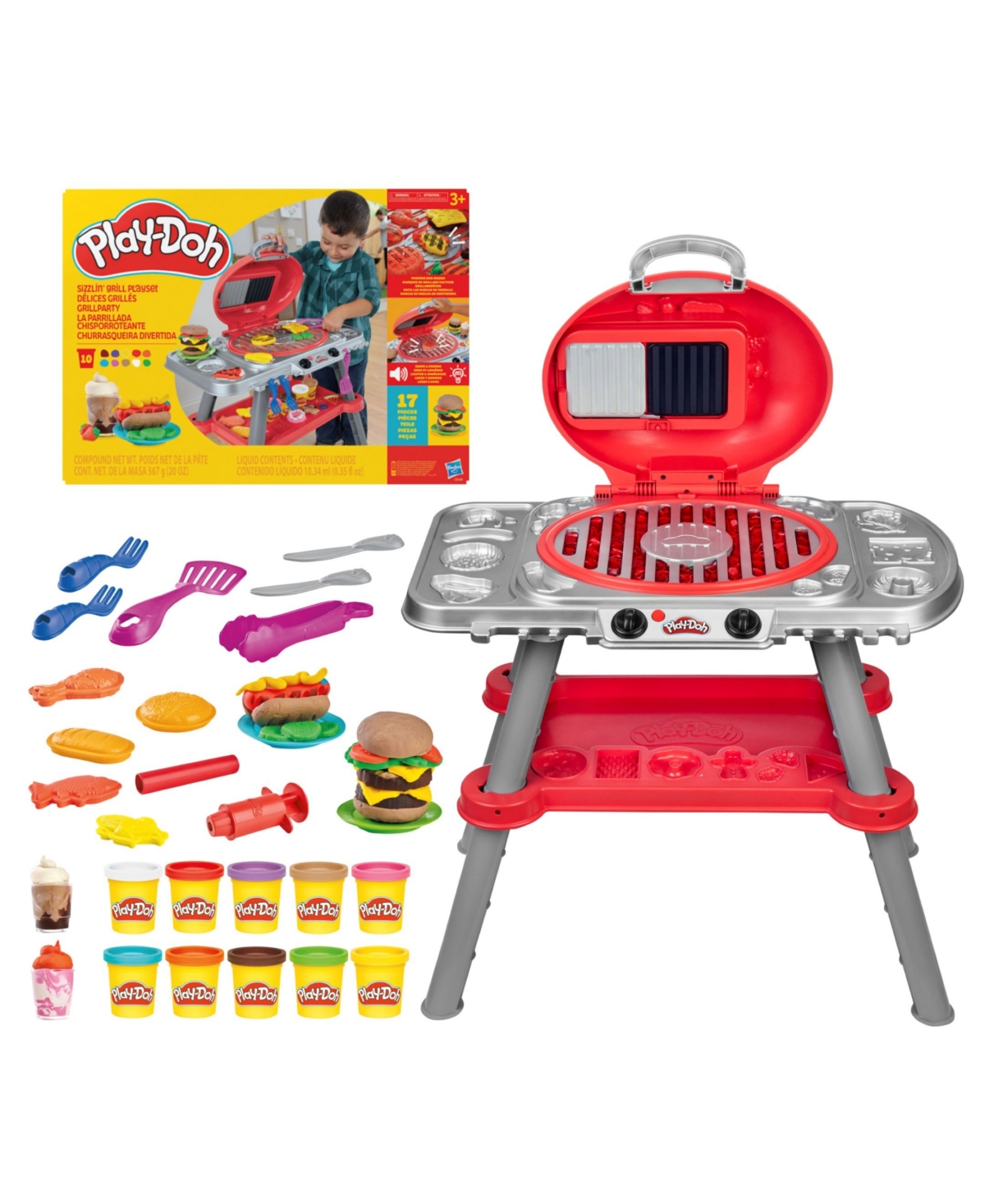Play-doh Sizzlin' Grill Playset In Transparent