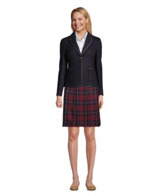 Women's Plaid Box Pleat Skirt Top of the Knee