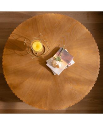 35.4 "Round Retro Coffee Table, Coffee Table Suitable For Coffee and Home Decor