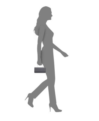 Elongated Crystal Magnetic Snap Satchel Bag