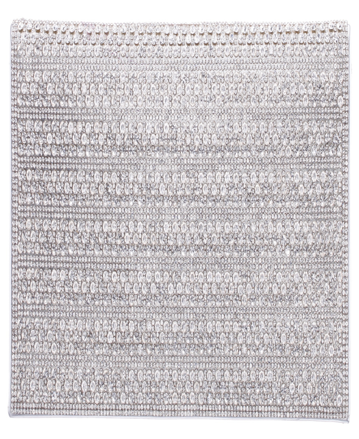 Nina Crystal Embellished Flap Slim Magnetic Snap Clutch In Silver