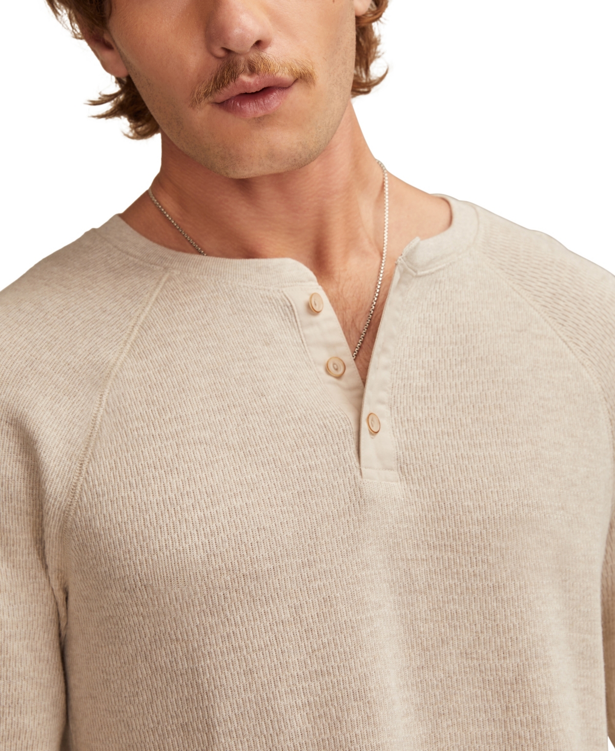 Lucky Brand Men's Birdseye Thermal Henley Long-Sleeve T-Shirt