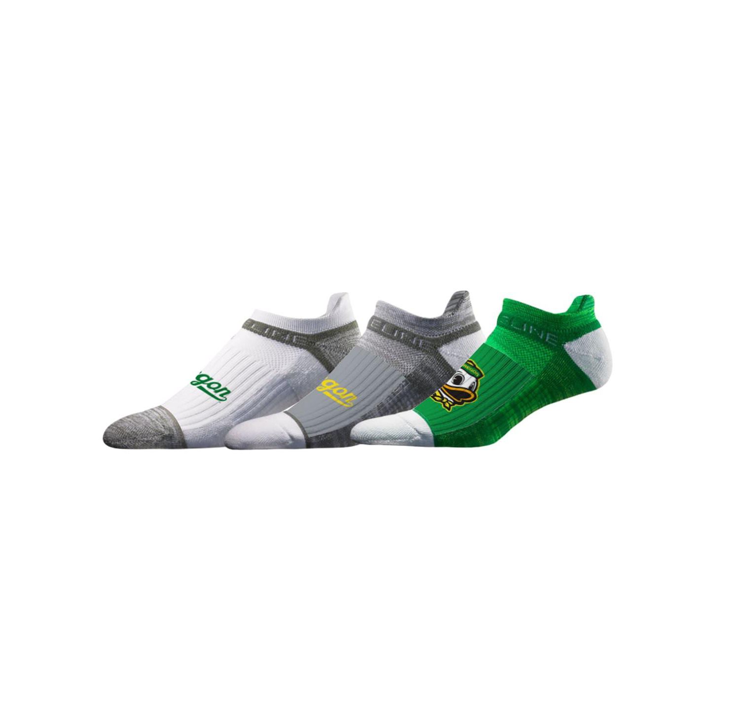 Men's and Women's 3-Pack Oregon Ducks Premium Low Ankle Socks Set