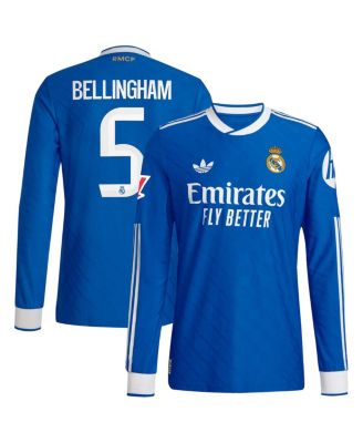 adidas - Men's Jude Bellingham Blue Real Madrid 2025/26 Third Authentic Long Sleeve Player Jersey