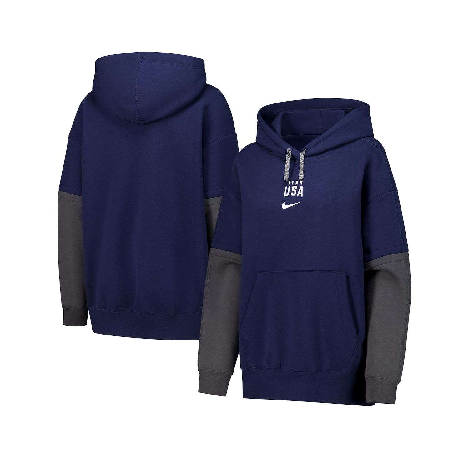 Women's Navy Color Block Essential Pullover Hoodie
