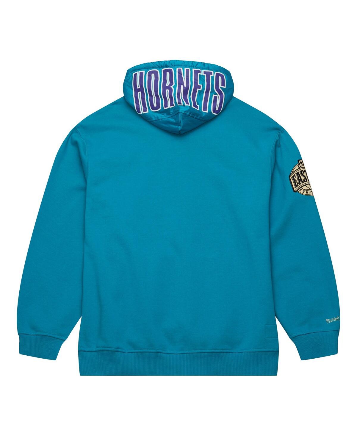 Mitchell & Ness Men's Teal Charlotte Hornets Team Og 2.0 Logo Fleece Pullover Hoodie In Blue