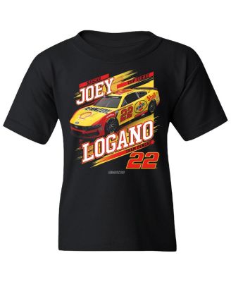 Big Boys and Girls Black Joey Logano Shell-Pennzoil Car T-Shirt