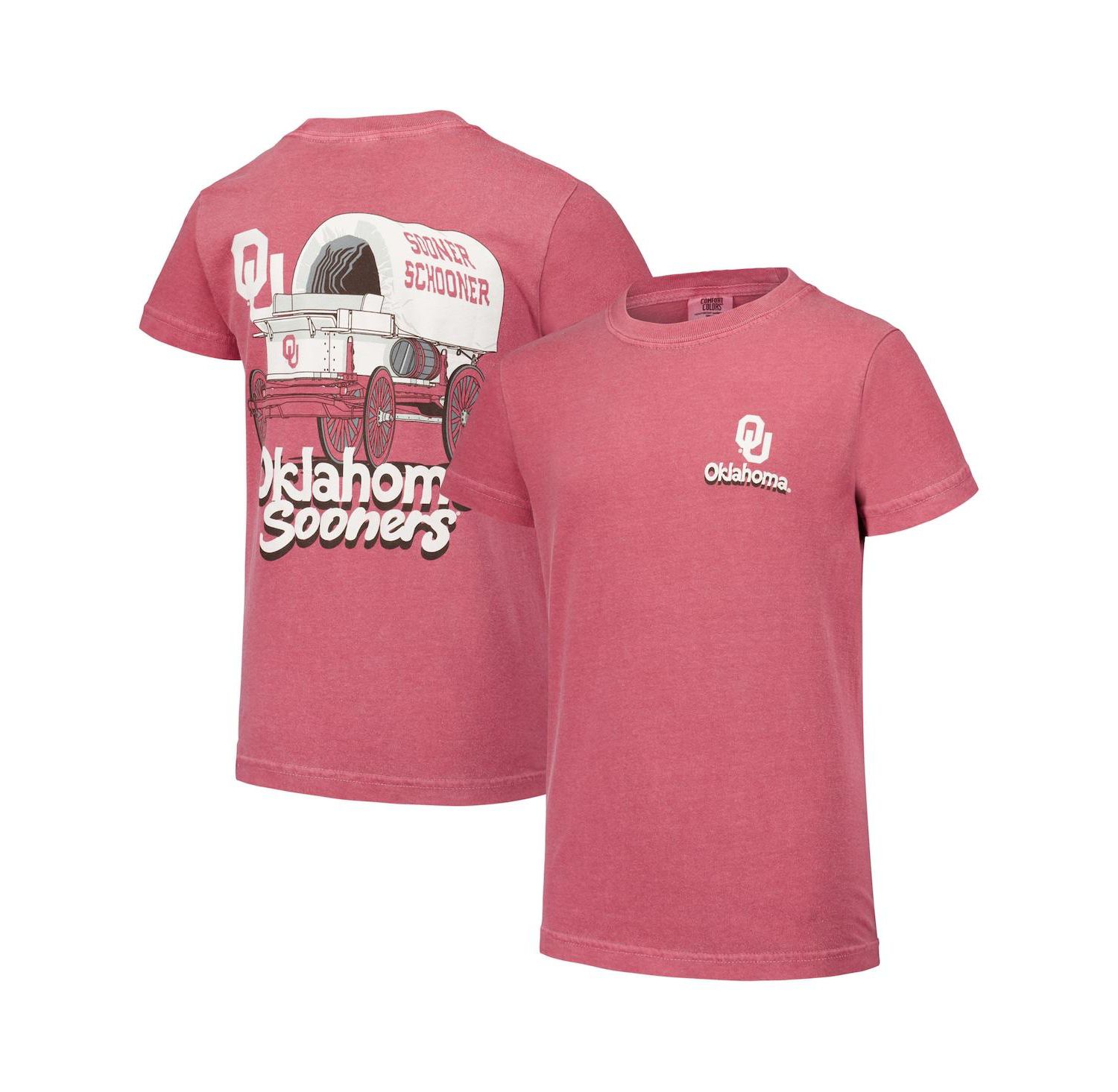 Big Boys and Girls Crimson Oklahoma Sooners Hyperlocal Comfort Colors T-Shirt