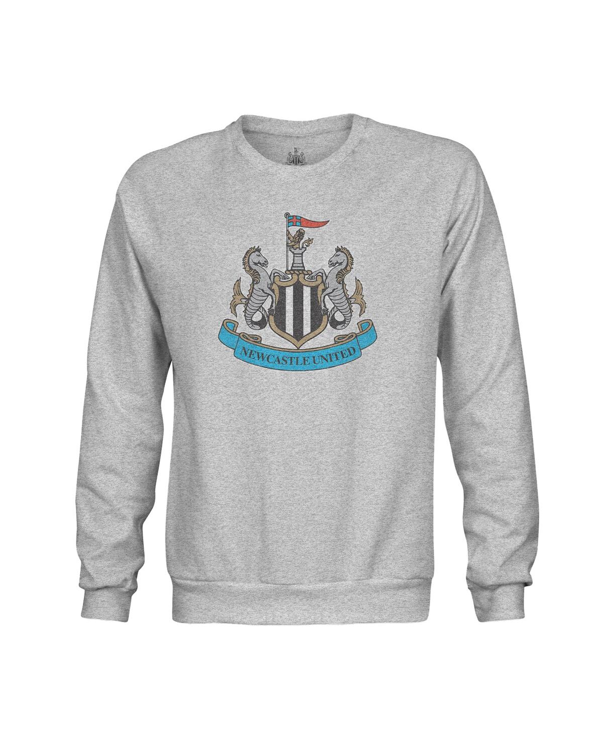 1863fc Men's Heather Gray Newcastle United Color Badge Pullover Sweatshirt In Gray