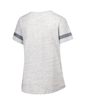 Women's Heather Gray Florida State Seminoles Plus Size Lace-Up V-Neck T-Shirt