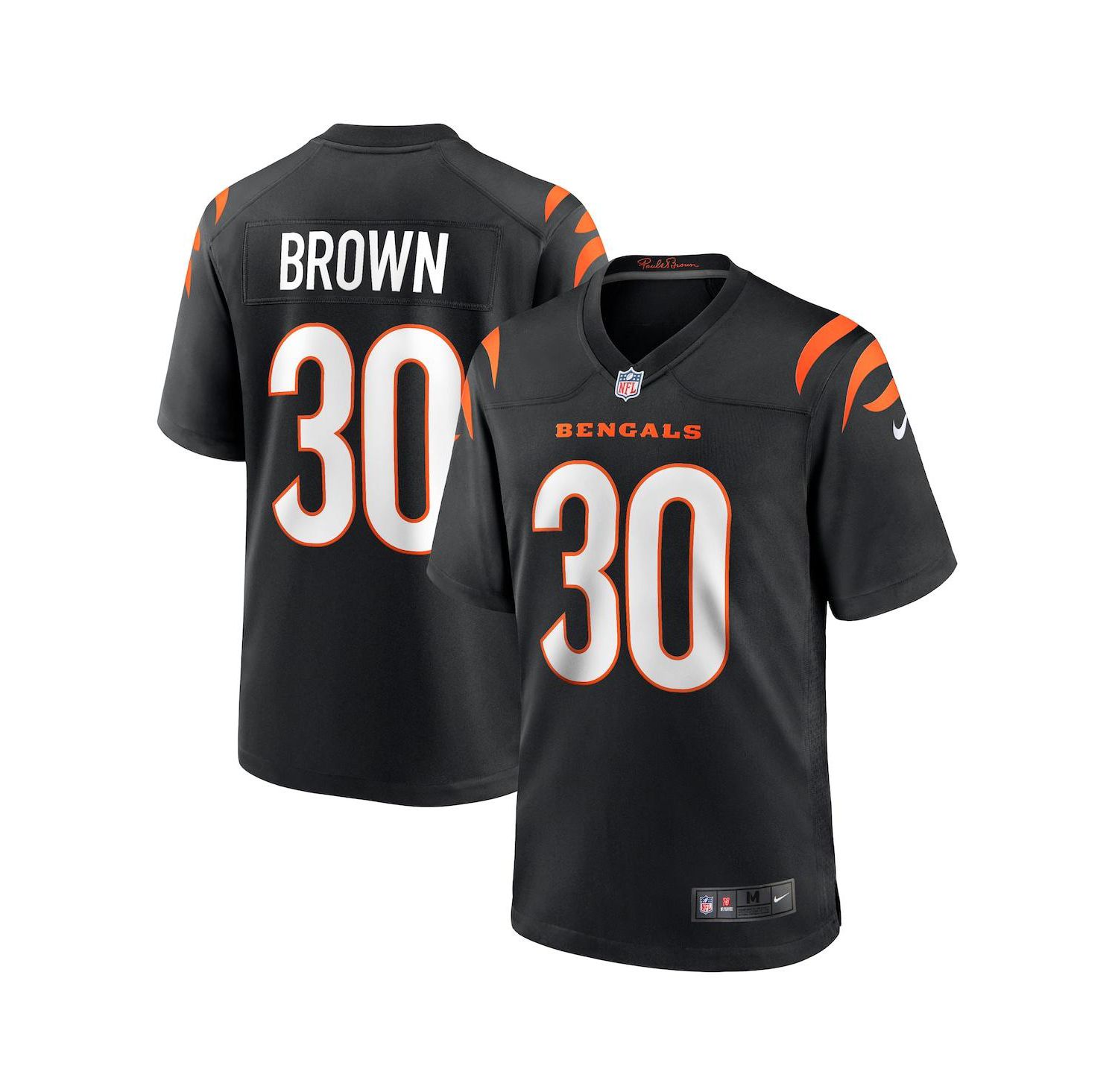 Men's Chase Brown Black Cincinnati Bengals Team Game Jersey