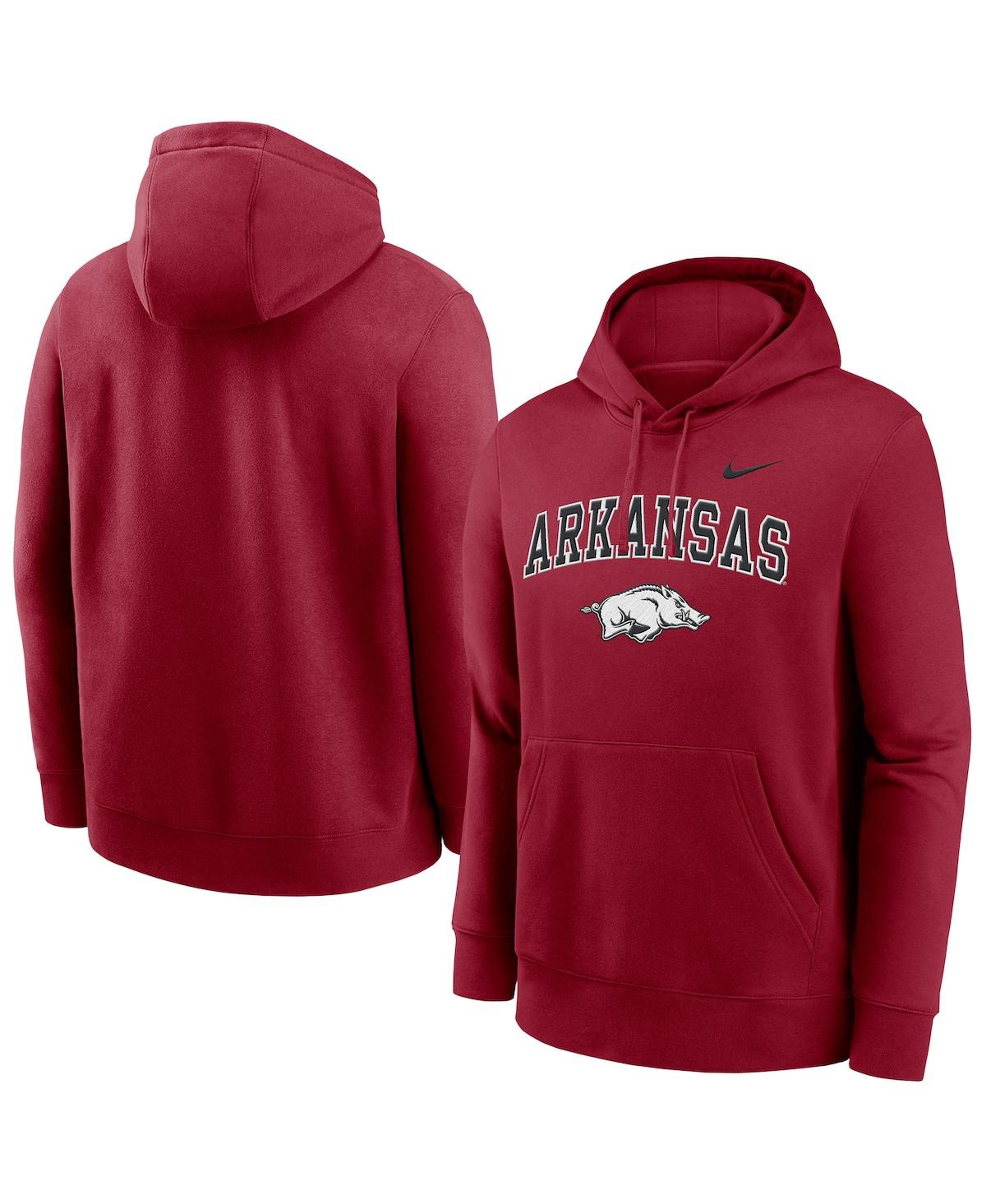 Nike Men's Cardinal Arkansas Razorbacks Club Pullover Hoodie In Red