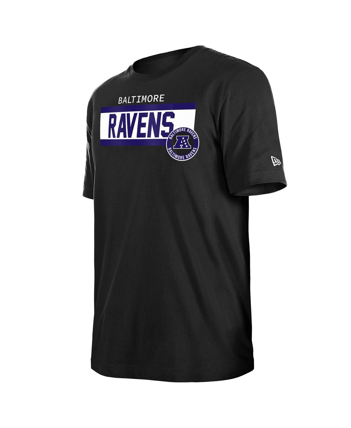 New Era Men's Black Baltimore Ravens 3rd Down High Density Print T-shirt In Multi