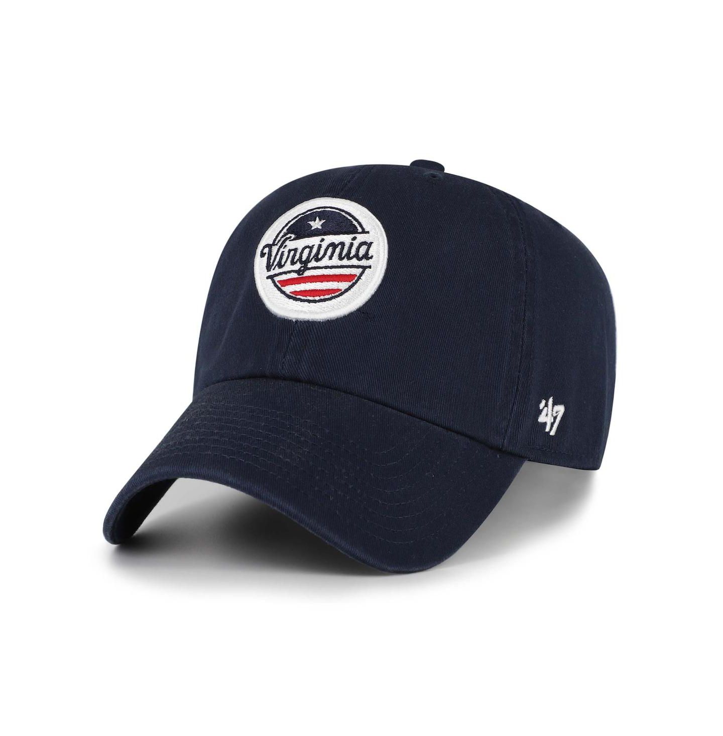 Мужская кепка '47 Brand Navy Virginia Cavaliers Clean Up Adjustable Hat — фото 1