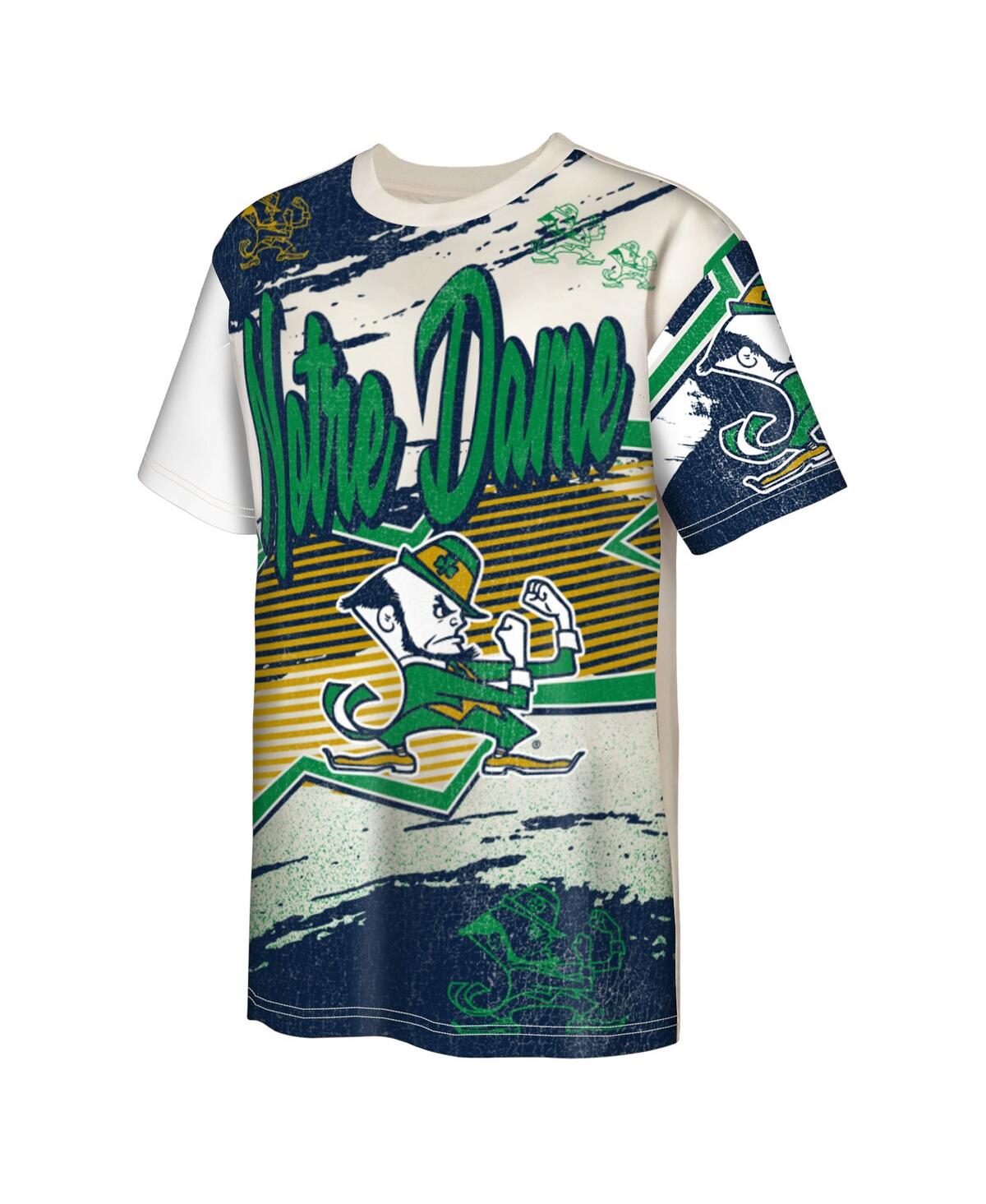 Outerstuff Big Boys And Girls Cream Notre Dame Fighting Irish Make Noise T-shirt In Animal Print