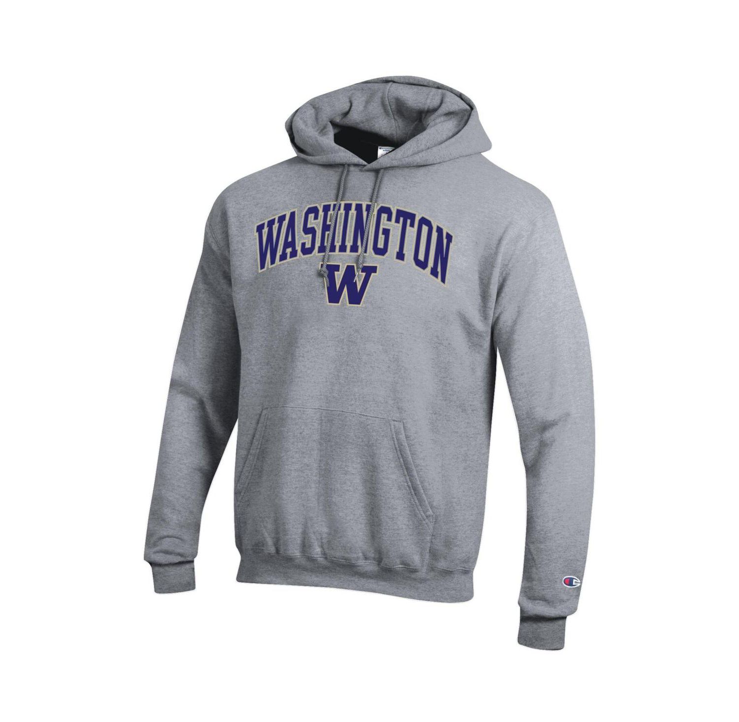 Men's Purple Washington Huskies Arched Logo Fleece Pullover Hoodie