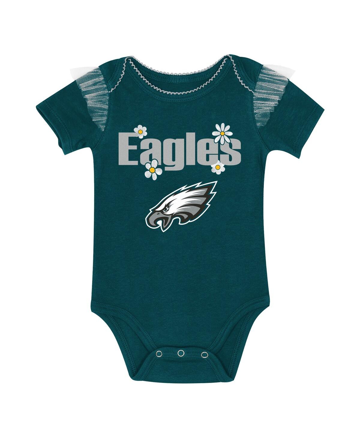 Outerstuff Girls Baby Boys And Girls 2-piece Philadelphia Eagles My Team Rocks Bodysuit And Skirt Set In Green
