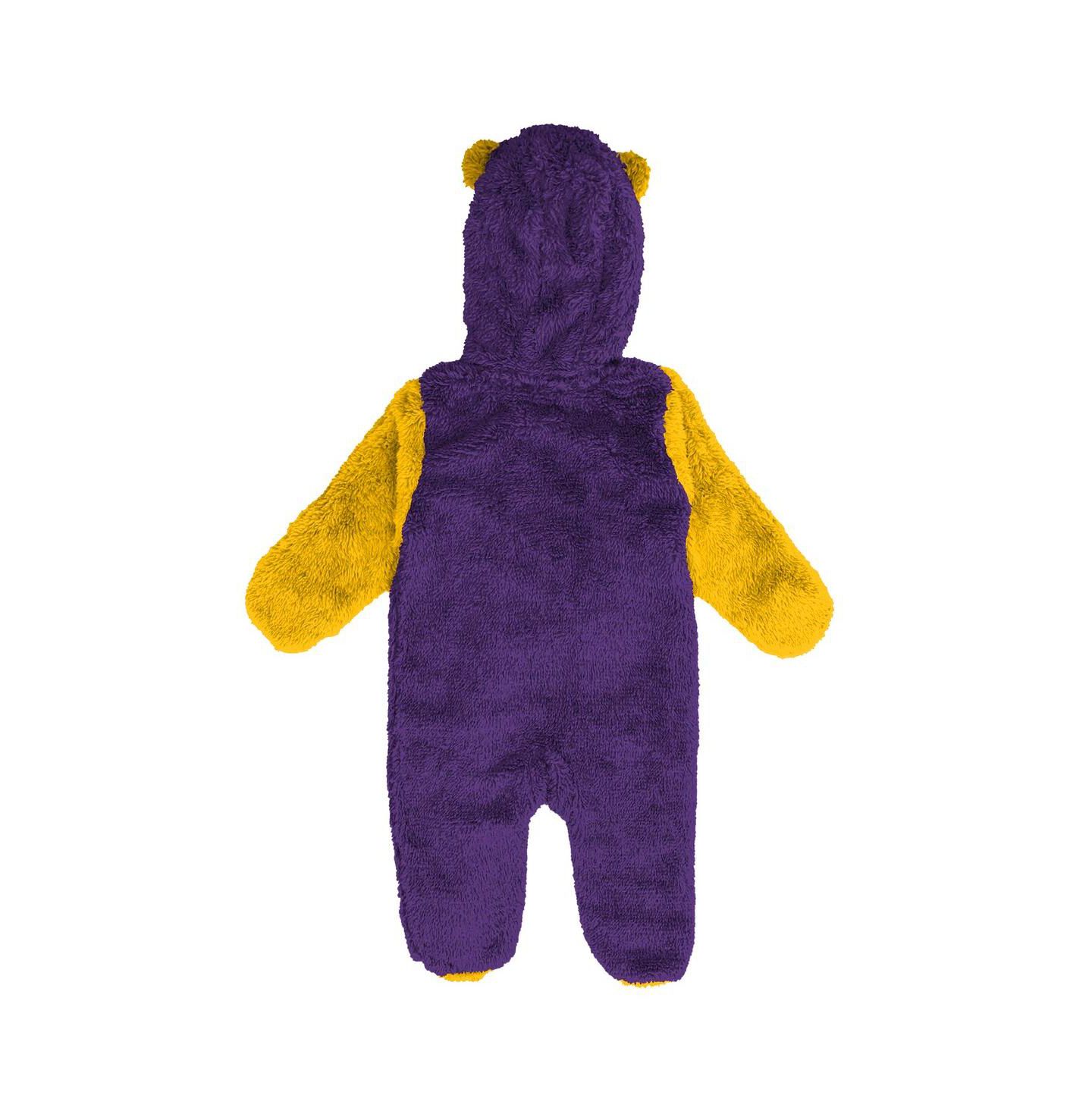 Outerstuff Baby Boys and Girls Purple Minnesota Vikings Stay Napping Fleece Bunting Full-Zip Sleeper — фото 2